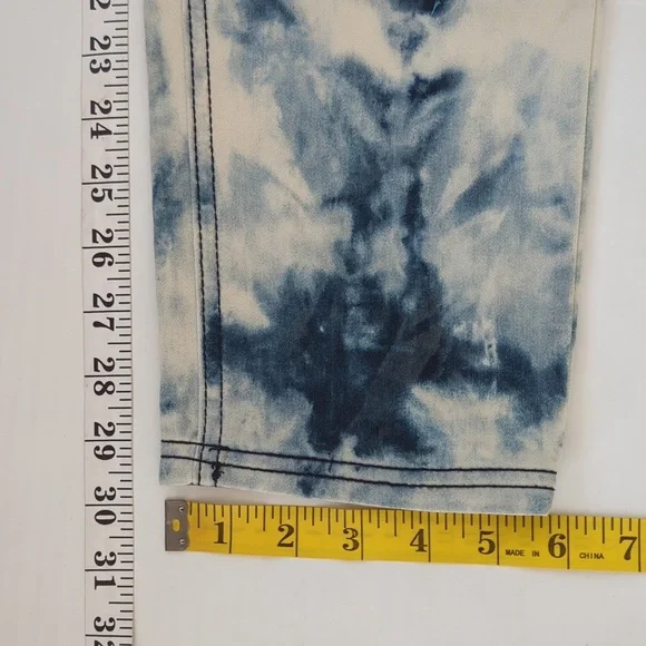 NWT Mossimo Tie Dye Fit 6 Coupe 6 Super Stretch Denim Legging Junior 9 Blue Boho - Picture 15 of 16